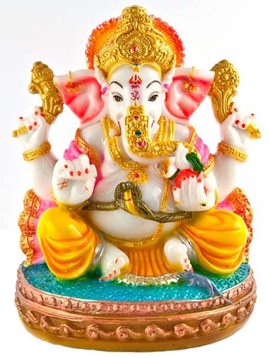 Lord Ganesh Fiberglass Statue - 10"H