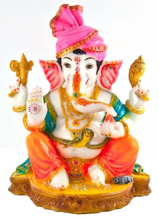 Lord Ganesh Fiberglass Statue - 11"H