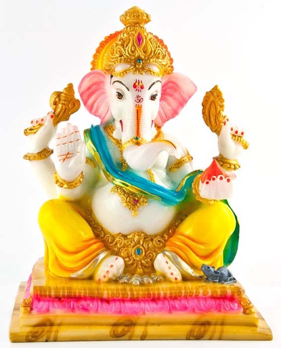 Lord Ganesh Fiberglass Statue - 10"H