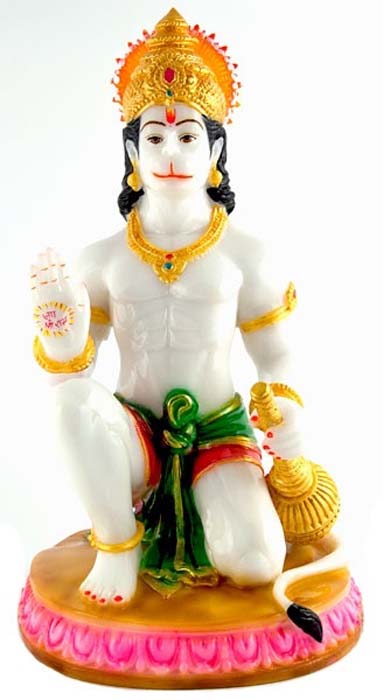 Hanuman Fiberglass Statue - 16"H