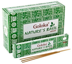 Goloka Nature's Basil Incense - 15 Gram (12 per box)