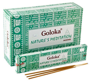 Goloka Nature's Meditation Incense - 15 Gram Pack (12 Packs Per Box)