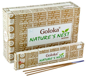 Goloka Nature's Nest Incense - 15 Gram Pack (12 Packs Per Box)