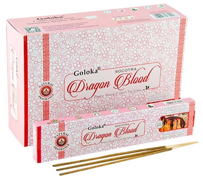 Goloka Dragon Blood Incense - 15 Gram Pack (12 Packs Per Box)