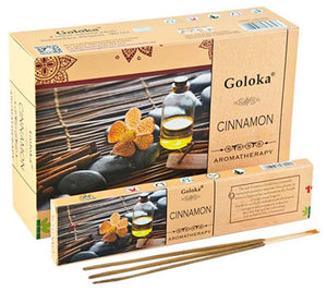 Goloka Aroma Cinnamon Incense - 15 Gram Pack (12 Packs Per Box)
