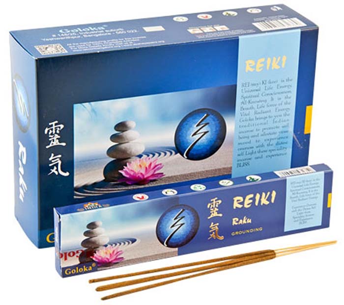 Goloka Reiki Raku Incense - 15 Gram Pack (12 Packs Per Box)
