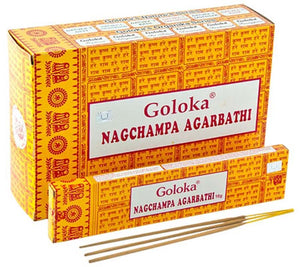 Goloka Nagchampa Incense - 15 Gram Pack (12 Pack Per box)