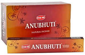 Hem Anubhuti Incense - 15 Gram Pack (12 Packs Per Box)