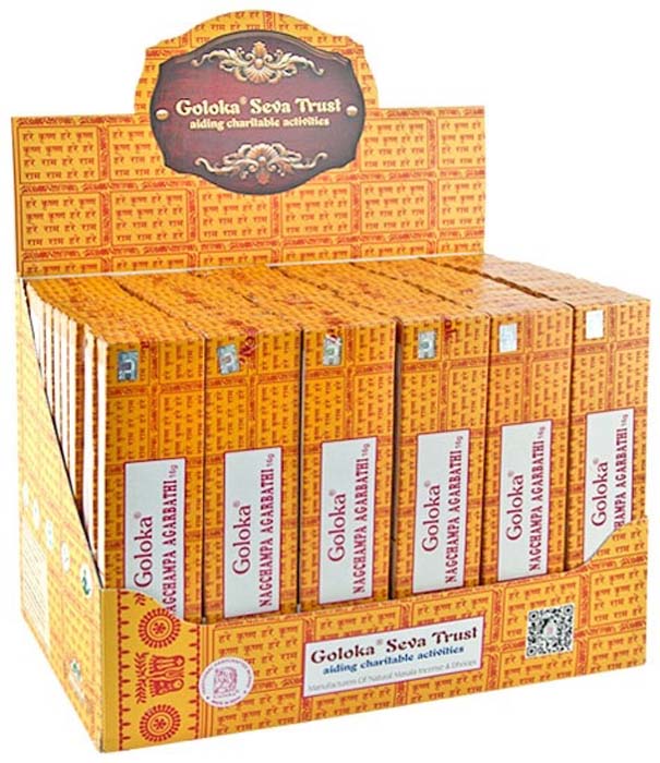 1 Goloka Nag Champa Incense Display Set - 72 Packs