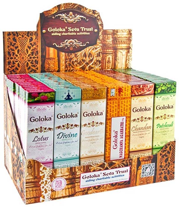 2 Goloka Premium Series Incense Display Set - 72 Packs