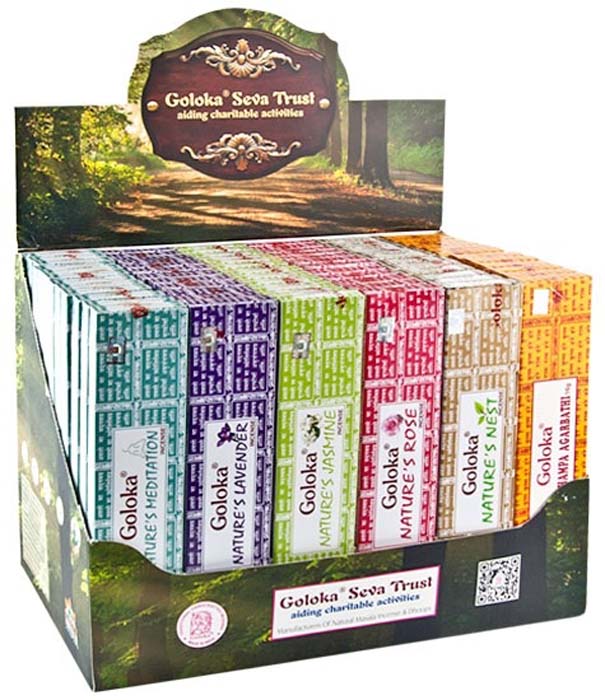 3 Goloka Nature's Series Incense Display Set - 72 Packs