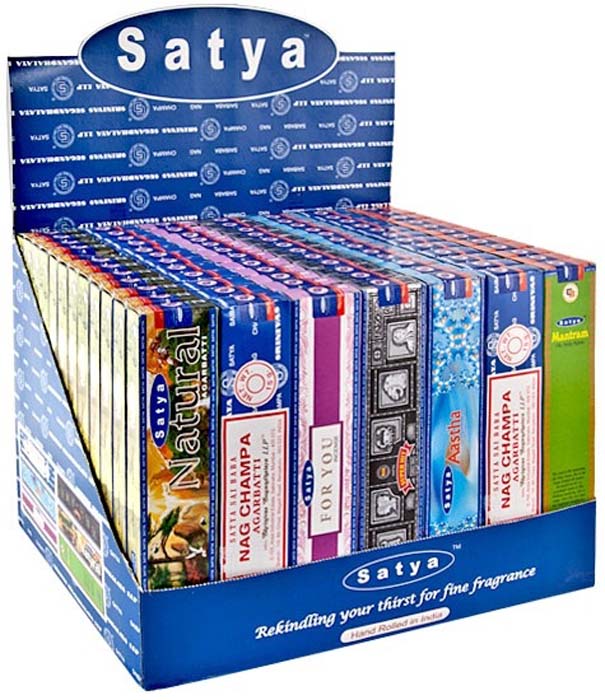 *15 Gram Satya Assorted + Nag Champa Incense Display Set - 84 Packs