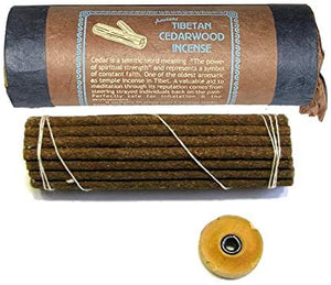 Incense Tibetan Cedarwood - 30 Sticks & Burner - Set of 3 Tubes - 5"