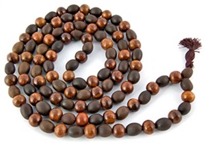 Natural Lotus Seed + Sheesham Wood Prayer Mala - 10mm