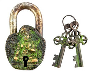 Goddess Tara Tibetan Antique Lock - 2.5"W, 4"H