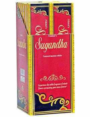 Nikhil Sugandha Natural Incense - 15 Gram Pack (12 Packs Per Box)