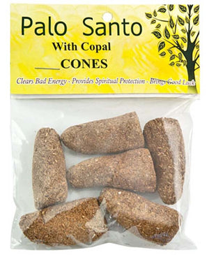 Copal + Palo Santo Wood Incense Cones - 1.5"L (pack of 6)