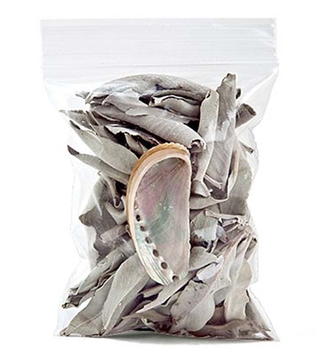 White Sage Leaves & Mini Abalone Set - 3 x 4 Bag