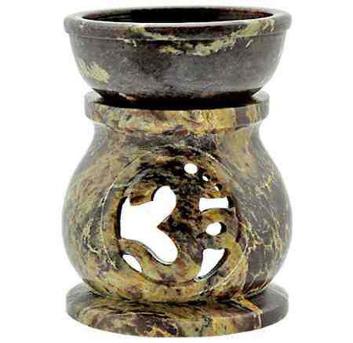 Om Symbol Soapstone Aroma Lamp - 3.5"H