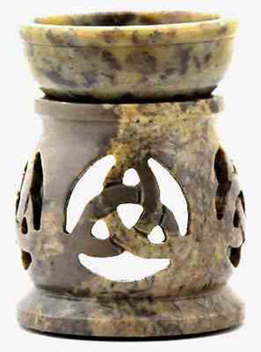 3 Triquetra Carved Aroma Lamp - 3.5"H