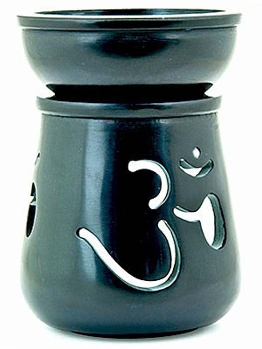 *Om Symbol Aroma Lamp in Black - 4"H