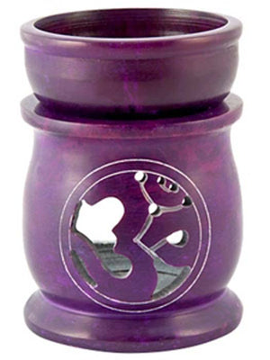 *Om Carved Oil & Resin Burner in Violet - 3"x3"x4"