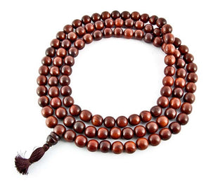 14mm Tibetan Red Sandalwood Superfine Prayer Mala - 108 Beads