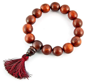 16mm Tibetan Red Sandalwood Fine Stretch Bracelet