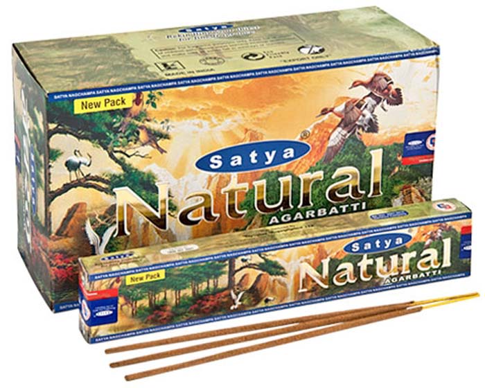 Satya Natural Incense - 15 Gram Pack (12 Packs Per Box)