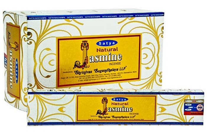 Satya Natural Jasmine Incense - 15 Gram Pack (12 Packs Per Box)