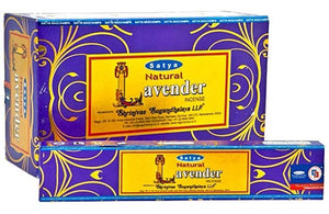 Satya Natural Lavender Incense - 15 Gram Pack (12 Packs Per Box)