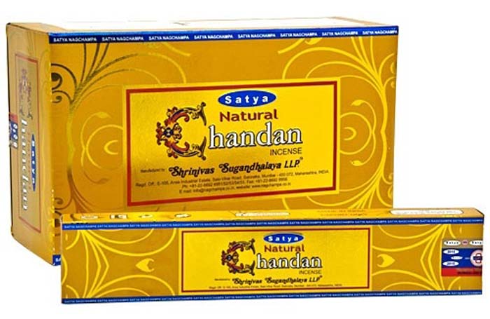 Satya Natural Chandan (Sandalwood) Incense - 15 Gram Pack (12 Packs Per Box)