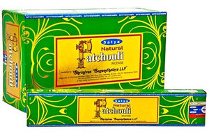 Satya Natural Patchouli Incense - 15 Gram Pack (12 Packs Per Box)