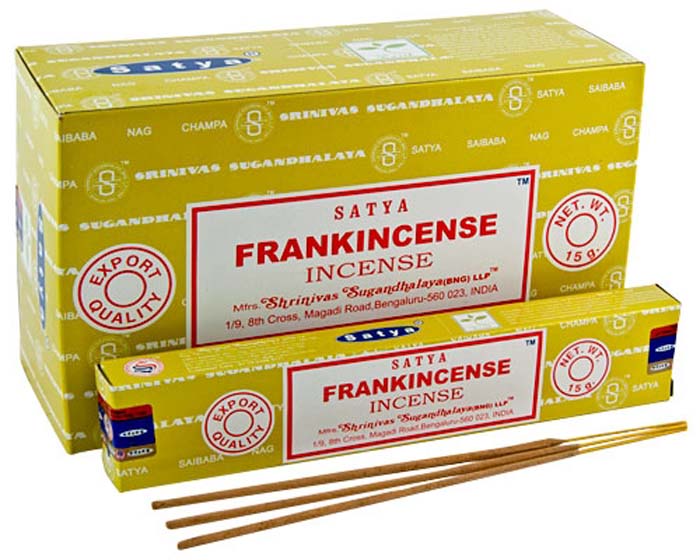 Satya Frankincense Incense - 15 Gram Pack (12 Packs Per Box)