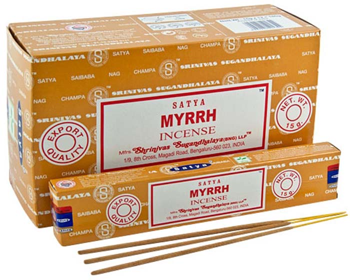 Satya Myrrh Incense - 15 Gram Pack (12 Packs Per Box)