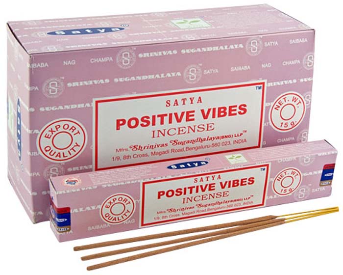 Satya Positive Vibes Incense - 15 Gram Pack (12 Packs Per Box)