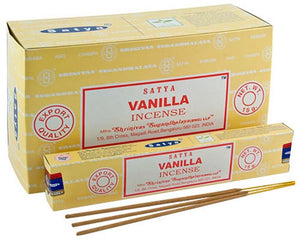Satya Vanilla Incense - 15 Gram Pack (12 Packs Per Box)
