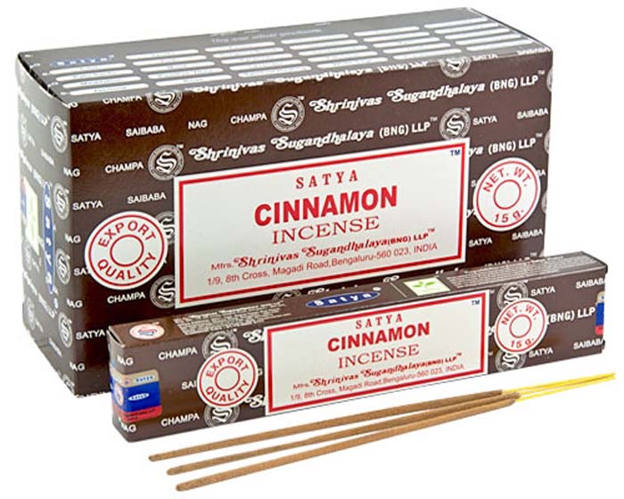 Satya Cinnamon Incense - 15 Gram Pack (12 Packs Per Box)