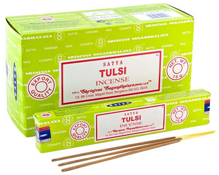 Satya Tulsi Incense - 15 Gram Pack (12 Packs Per Box)