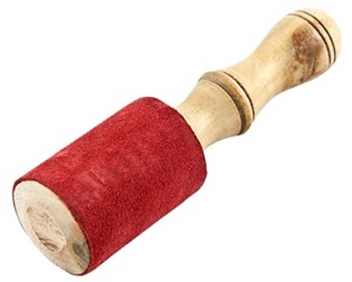R Red Padded Wooden Stick Carved for Singing Bowl - 7.5"L - Sold as as Set of  2