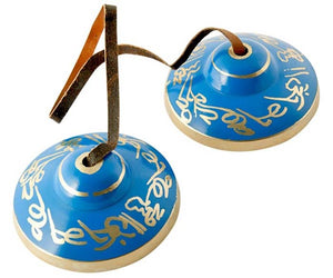 Tibetan Mantra Cymbal In Blue - 3"D