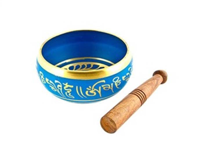 Blue Tibetan Meditation Singing Bowl - 4"D
