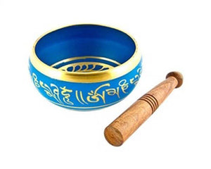 Blue Tibetan Meditation Singing Bowl - 5"D