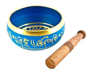 Blue Tibetan Meditation Singing Bowl - 6"D