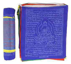 Medicine Buddha Prayer Flag (25 Flags) - 8"W, 9.5"L