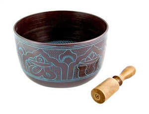 Blue Lord Buddha Tibetan Meditation Singing Bowl - 8"D