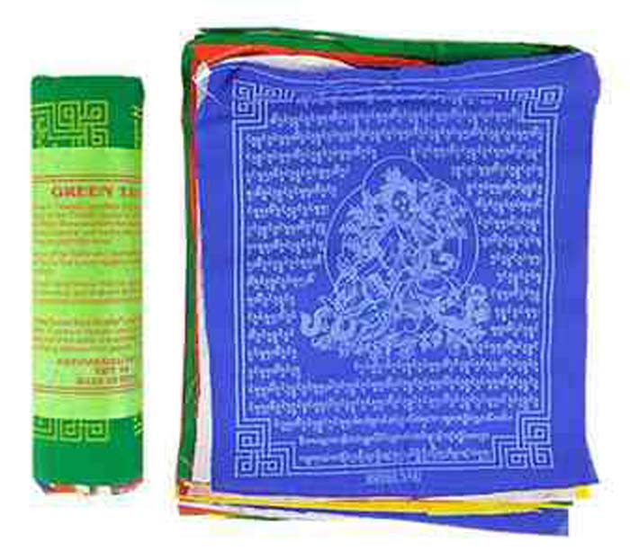 Green Tara Prayer Flag (25 Flags) - 8"W, 9.5"L