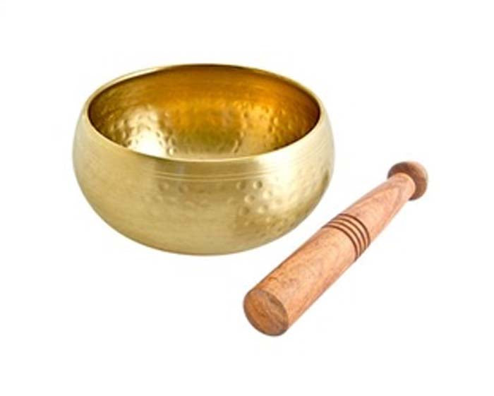 Hand Hammered Brass Tibetan Meditation Singing Bowl - 4"D