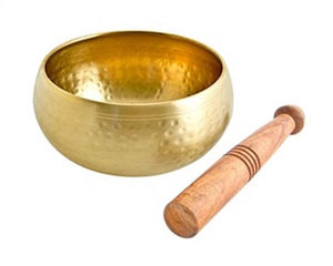 Hand Hammered Brass Tibetan Meditation Singing Bowl - 5"D