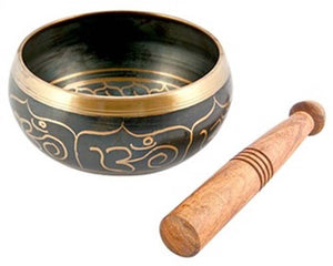 Om Symbol Tibetan Meditation Singing Bowl - 7"D